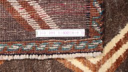 Full view of New Persian Gabbeh rug from Iran / Persia, 180 × 89 cm in Brown tones