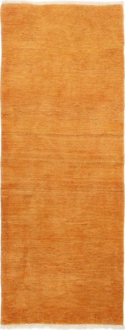 Full view of New Persian Gabbeh rug from Iran / Persia, 218 × 81 cm in Brown tones