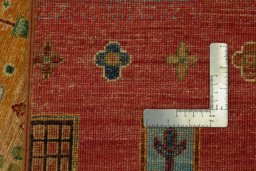 Central medallion detail of New Persian Gabbeh rug from Pakistan