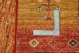 Central medallion detail of New Persian Gabbeh rug from Pakistan