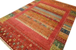 Central medallion detail of New Persian Gabbeh rug from Pakistan