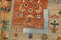 Surface texture of New Persian Gabbeh rug with natural Wool and intricate pattern