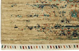 Close-up detail of New Persian Gabbeh rug from Pakistan showing Wool weave