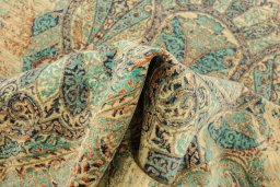 Backside of handmade New Persian Gabbeh rug showing knot structure and weave density