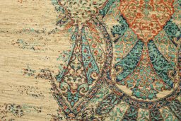 Close-up detail of New Persian Gabbeh rug from Pakistan showing Wool weave