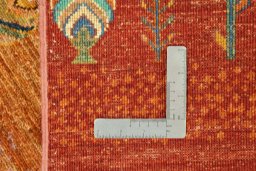Close-up detail of New Persian Gabbeh rug from Pakistan showing Wool weave