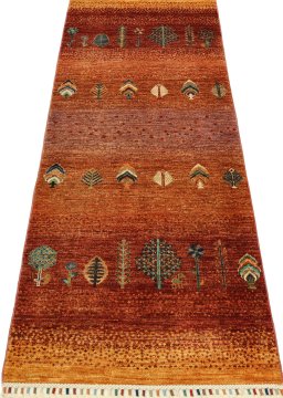 Surface texture of New Persian Gabbeh rug with natural Wool and intricate pattern