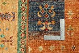 Surface texture of New Persian Gabbeh rug with natural Wool and intricate pattern