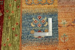 Surface texture of New Persian Gabbeh rug with natural Wool and intricate pattern