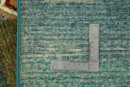 Close-up detail of New Persian Gabbeh rug from Pakistan showing Wool weave