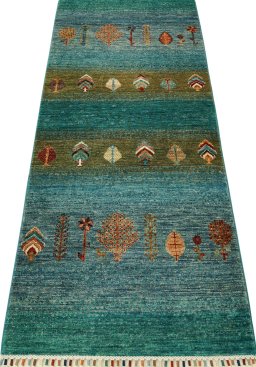Surface texture of New Persian Gabbeh rug with natural Wool and intricate pattern