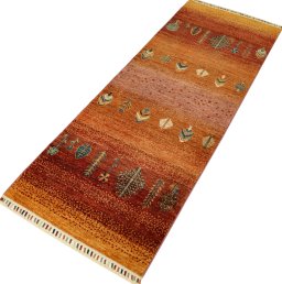 Close-up detail of New Persian Gabbeh rug from Pakistan showing Wool weave
