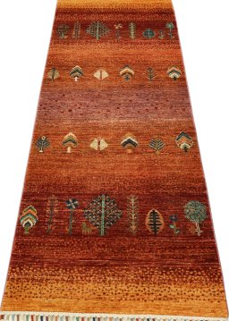 Surface texture of New Persian Gabbeh rug with natural Wool and intricate pattern