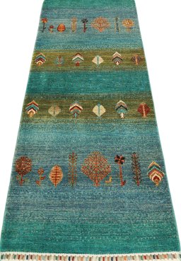 Surface texture of New Persian Gabbeh rug with natural Wool and intricate pattern