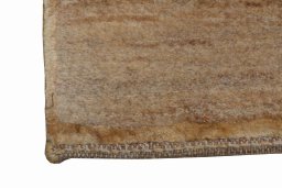 Backside of handmade New Persian Gabbeh rug showing knot structure and weave density