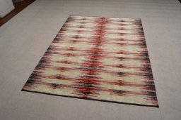 Close-up detail of New Persian Gabbeh rug from Iran / Persia showing Wool weave
