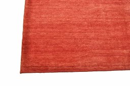 Backside of handmade New Persian Gabbeh rug showing knot structure and weave density