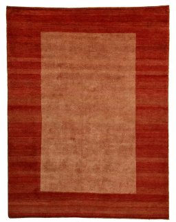 Full view of New Persian Gabbeh rug from Iran / Persia, 206 × 160 cm in Red tones