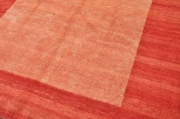 Backside of handmade New Persian Gabbeh rug showing knot structure and weave density