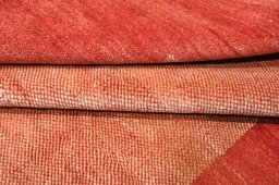 Close-up detail of New Persian Gabbeh rug from Iran / Persia showing Wool weave