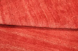 Full view of New Persian Gabbeh rug from Iran / Persia, 343 × 260 cm in Red tones