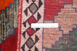 Close-up detail of 2000s Persian Gabbeh rug from Iran / Persia showing Wool weave