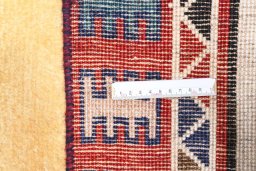 Close-up detail of 2000s Persian Gabbeh rug from Iran / Persia showing Wool weave