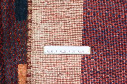 Close-up detail of 2000s Persian Gabbeh rug from Iran / Persia showing Wool weave
