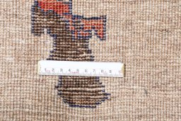 Close-up detail of 2000s Persian Gabbeh rug from Iran / Persia showing Wool weave
