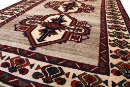 Central medallion detail of 2000s Persian Gabbeh rug from Iran / Persia
