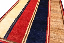 Central medallion detail of 2000s Persian Gabbeh rug from Iran / Persia
