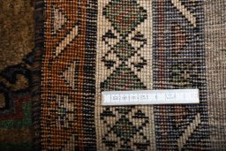 Close-up detail of 2000s Persian Gabbeh rug from Iran / Persia showing Wool weave