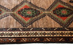 Close-up detail of 2000s Persian Gabbeh rug from Iran / Persia showing Wool weave