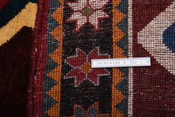 Close-up detail of 2000s Persian Gabbeh rug from Iran / Persia showing Wool weave