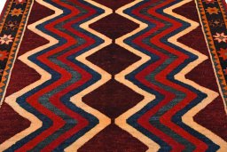 Central medallion detail of 2000s Persian Gabbeh rug from Iran / Persia