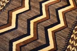 Central medallion detail of 2000s Persian Gabbeh rug from Iran / Persia