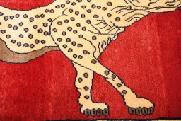 Central medallion detail of 2000s Persian Gabbeh rug from Iran / Persia