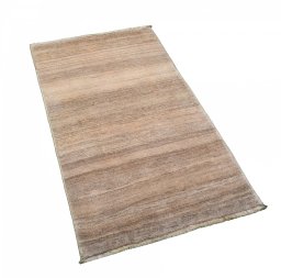 Corner detail of New Persian Gabbeh rug showing border pattern and Wool pile