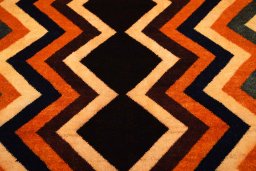 Central medallion detail of 2000s Persian Gabbeh rug from Iran / Persia