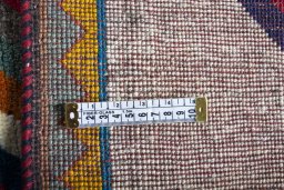Close-up detail of 2000s Persian Gabbeh rug from Iran / Persia showing Wool weave