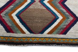 Central medallion detail of 2000s Persian Gabbeh rug from Iran / Persia