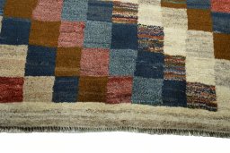 Central medallion detail of 2000s Persian Gabbeh rug from Iran / Persia