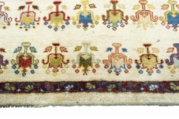 Central medallion detail of 2000s Persian Gabbeh rug from Iran / Persia