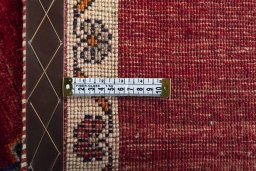 Close-up detail of 2000s Persian Gabbeh rug from Iran / Persia showing Wool weave