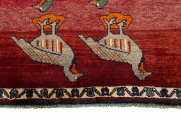 Central medallion detail of 2000s Persian Gabbeh rug from Iran / Persia