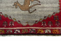 Central medallion detail of 2000s Persian Gabbeh rug from Iran / Persia