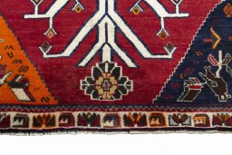 Central medallion detail of 2000s Persian Gabbeh rug from Iran / Persia