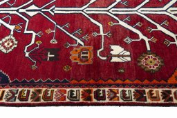 Close-up detail of 2000s Persian Gabbeh rug from Iran / Persia showing Wool weave