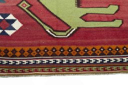 Central medallion detail of 2000s Persian Gabbeh rug from Iran / Persia