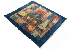 Close-up detail of New Persian Gabbeh rug from Iran / Persia showing Wool weave